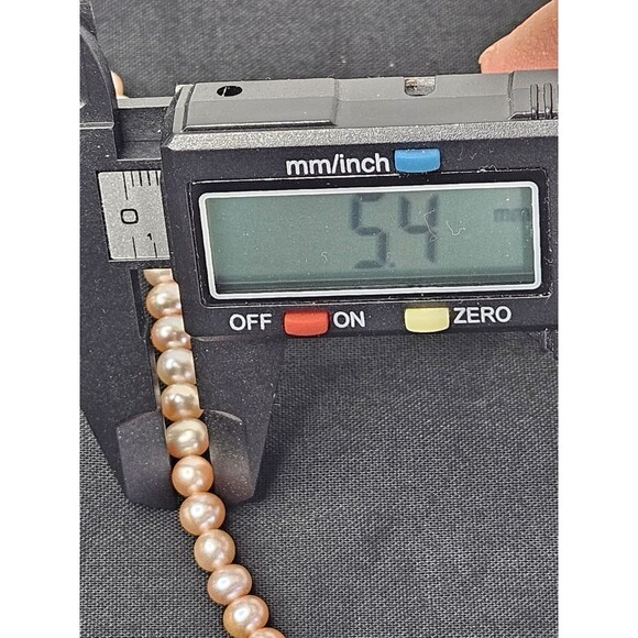 Vtg 5mm 14K Gold Clasp Pink Pearl 18" Necklace W/ Cultured Pearl Earrings - Picture 10 of 13